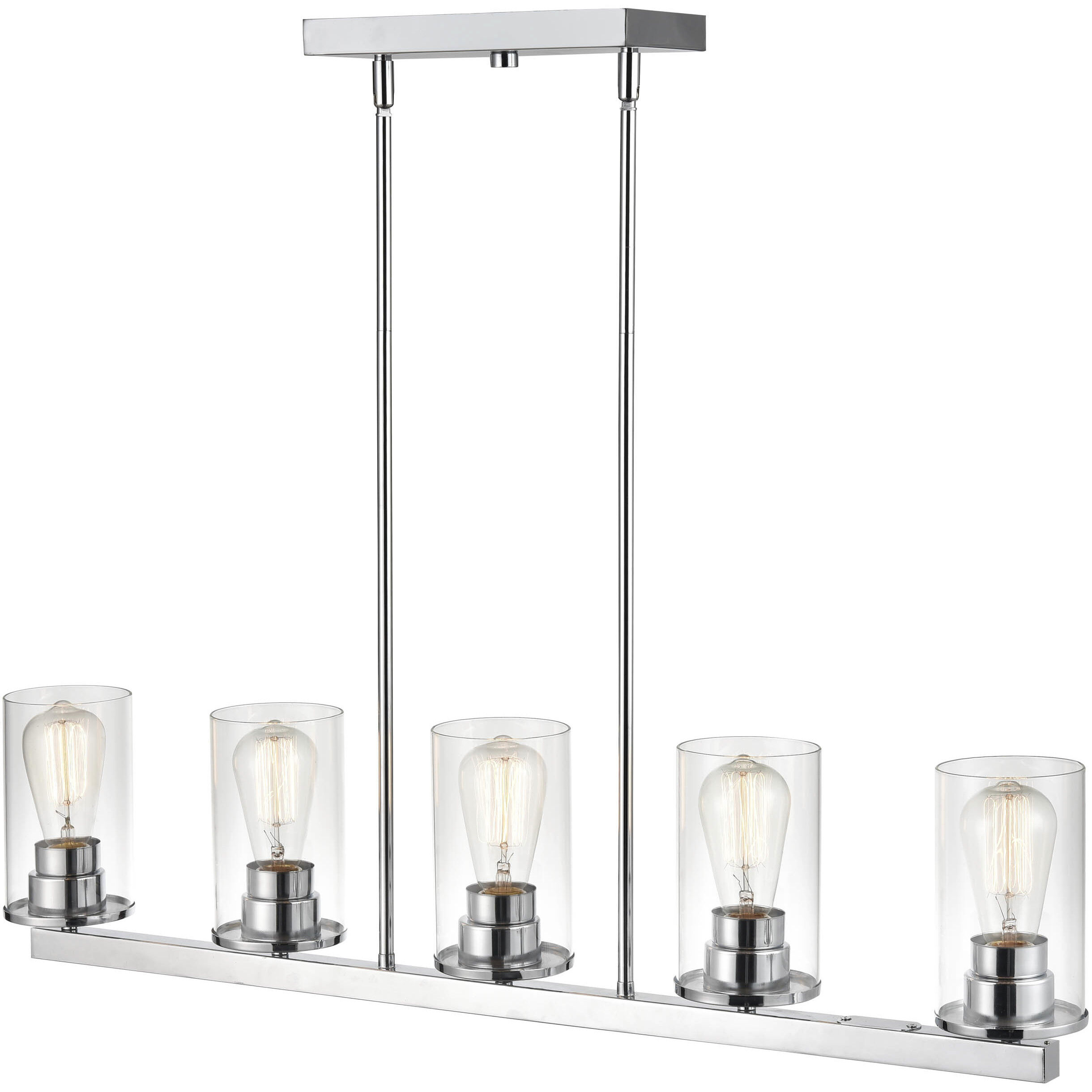 Verlana 5 Light 35 inch Chrome Linear Chandelier Ceiling Light